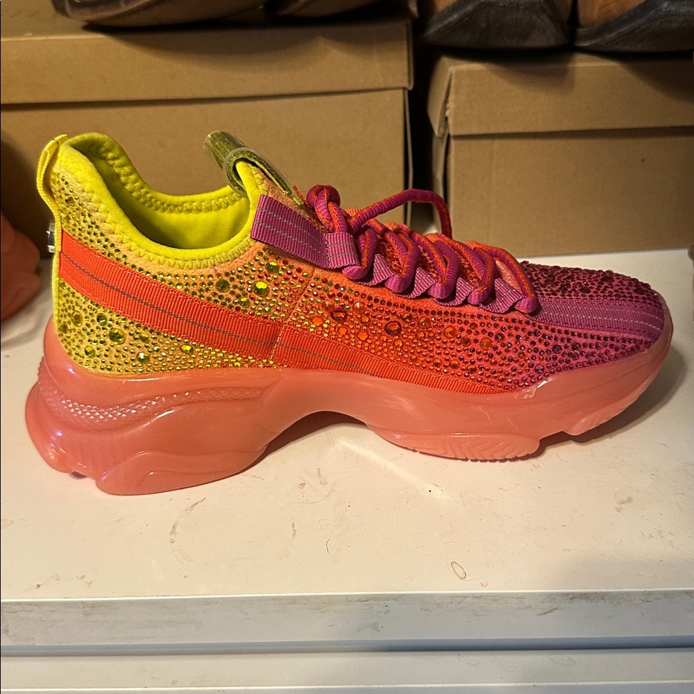 Vibrant Pink and Orange Sneakers - Picture 3 of 5